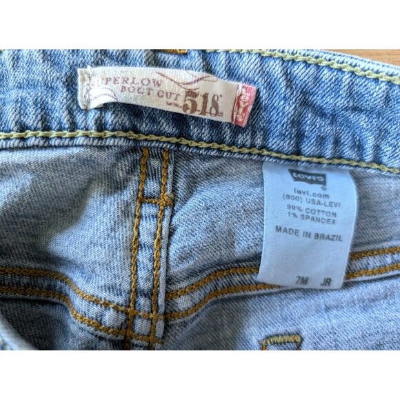 Vintage Y2K Levi's 518 Jeans Size 7 Superlow Bootcut Denim 30x31Junior Stretch - Picture 2 of 7